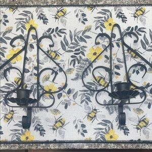 Black Metal Wall Sconce Set